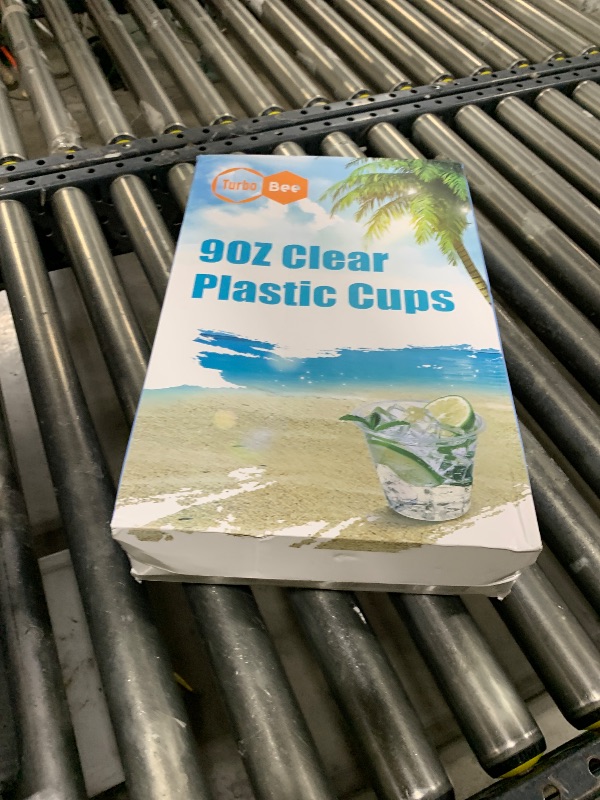 Photo 1 of Turbo Bee 300 Pack 9oz Clear Plastic Cups,Disposable Crystal Drinking Cups,PET Plastic Party Cups for Wine,Juice,Iced Coffee and Cold Drinks