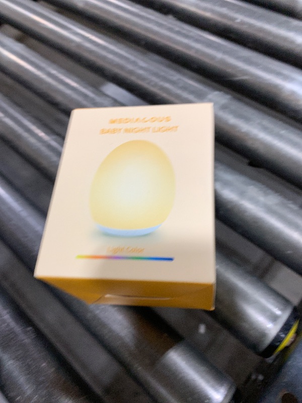 Photo 1 of MediAcous Night Light for Kids, Baby Egg Light for Nursery, 7 Colors Changing & Stepless Dimming, Soft Silicone Touch Night Lamp with 1 Hour Timer, Rechargeable Nursery Night for Breastfeeding