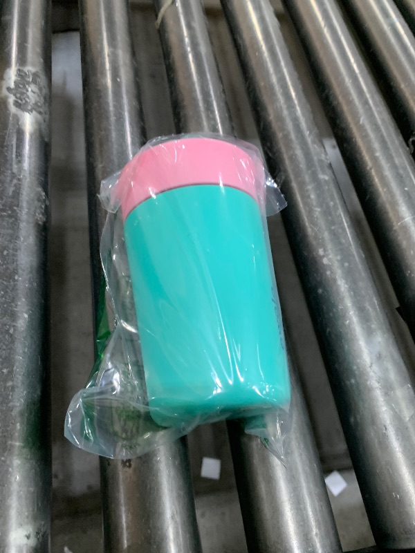 Photo 1 of Owala Kids Insulation Stainless Steel Tumbler with Spill Resistant Flexible Straw, Easy to Clean, Kids Water Bottle, Great for Travel, Dishwasher Safe, 12 Oz, Pink and Teal (Real Cool Fish)