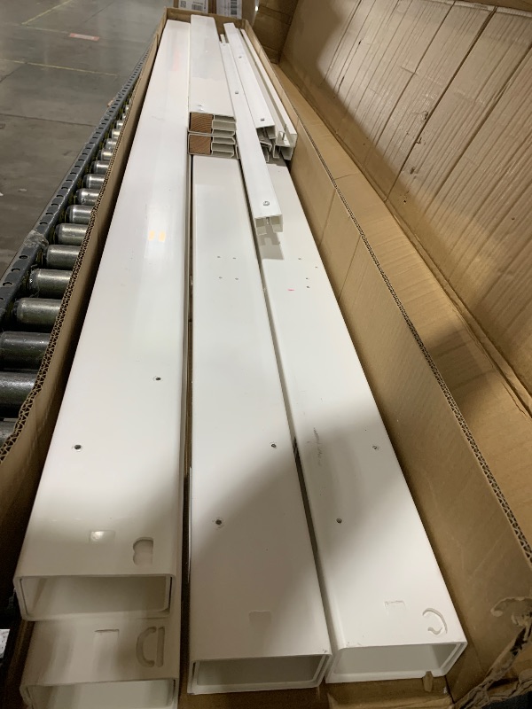 Photo 1 of [BOX 1 OF 3] 89in H x 62in W x 47in L (1 Enclosure) Zippity Hampton Outside Shower Enclosure Kit with Door, White Vinyl Outdoor Shower Kit for Pool Shower, Outdoor Changing Room, Beach Shower, ZP19009