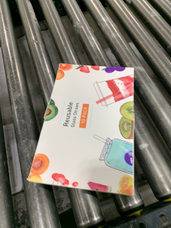 Photo 1 of 10 Pcs Reusable Straight Short Glass Straws,6''x10 mm Colorful Cocktail Glass Straws Shatter Resistant with 2 Cleaner Brush for Whiskey,Coffee,Juice,Soda Drinks,Teas