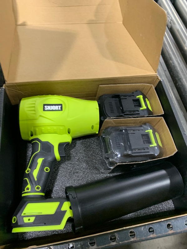 Photo 1 of Leaf Blower Cordless with Battery and Charger,800,000 RPM,Extended Nozzle,Lightweight Handheld Design,Blower for Patio Cleaning,car Blowing Water,Blowing Leaves and Dust?Grass Green?