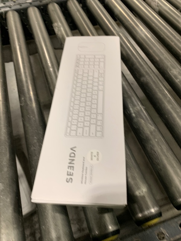 Photo 1 of seenda Bluetooth Keyboard and Mouse for Mac, SKM64-2 Multi-Device Rechargeable Slim Wireless Keyboard Mouse Stainless Steel Full Size, Compatible with MacBook Pro/Air, iPad, Mac - White Silver
