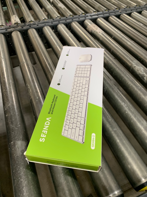 Photo 1 of seenda Bluetooth Keyboard and Mouse for Mac, SKM64-2 Multi-Device Rechargeable Slim Wireless Keyboard Mouse Stainless Steel Full Size, Compatible with MacBook Pro/Air, iPad, Mac - White Silver