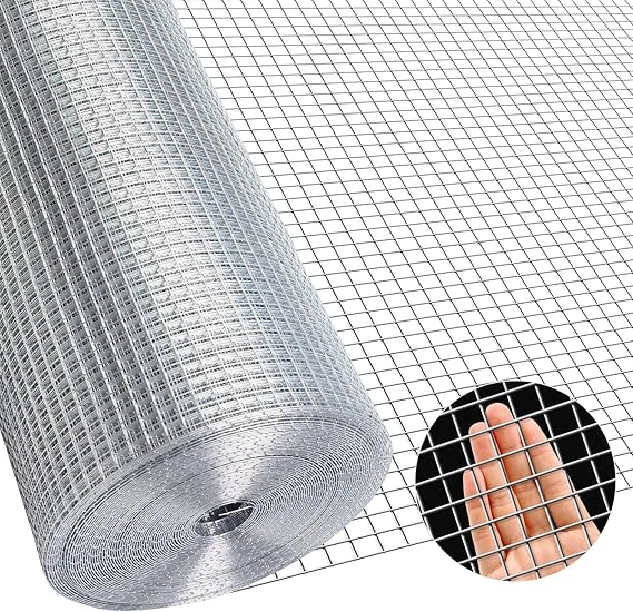 Photo 1 of Liyarya 1/2" 48x100 ft 19 Gauge Hardware Cloth 48'' x 100' Wire Chicken Rabbit Fence Poultry Cage Mesh Roll for Garden, Sliver Hot Dip Galvanized After Welding Animal Barrier
