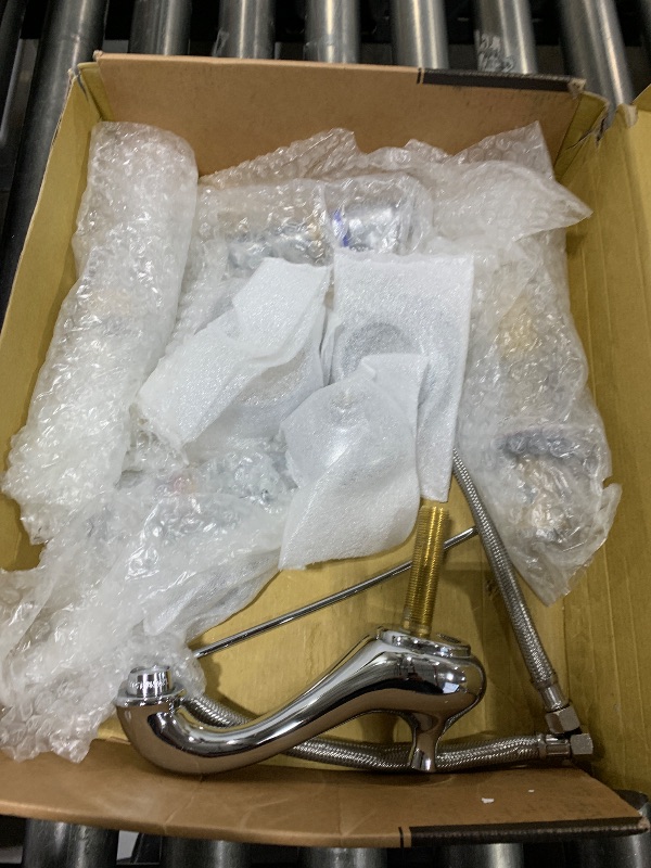 Photo 1 of Kingston Brass KS1161PL Heritage Widespread Lavatory Faucet with Porcelain Lever Handle, Polished Chrome
