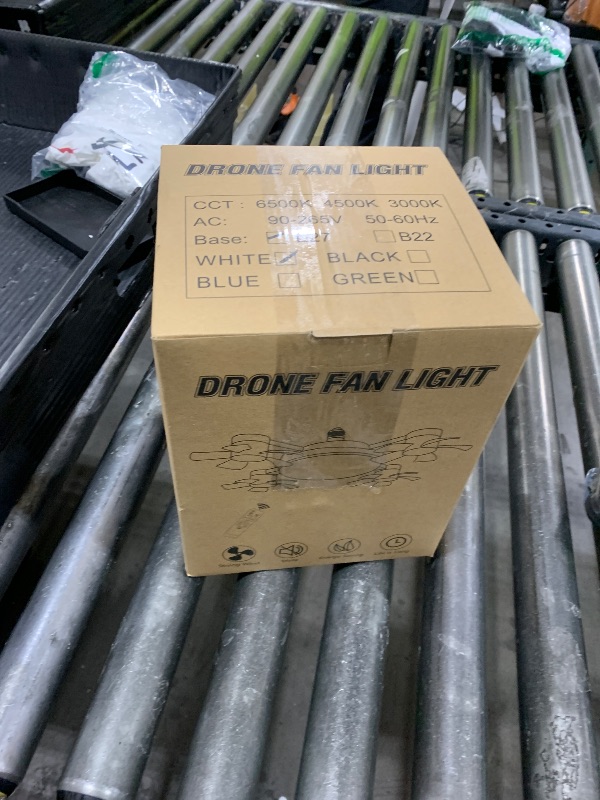 Photo 1 of 2025 New Drone Fan Light Socket Fan Light with Remote Ceiling Fans with Lights 3 Colors 60W Dimmable Screw in Ceiling Fan Light Bulb Fans for Bedroom Living Room Kitchen Garage (4 Head)