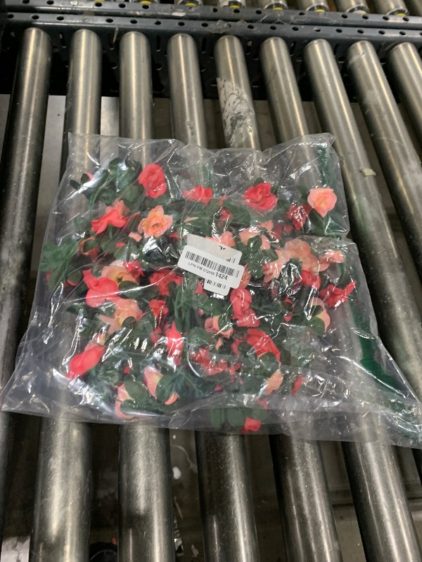Photo 1 of MARTINE MALL Flower Garland Rose Vines, 2 Strands 16.5Ft Flower Vines for Bedroom, Rose Floral Garland Decorations for Room Table Birthday Wedding Party Garden Wall Decor