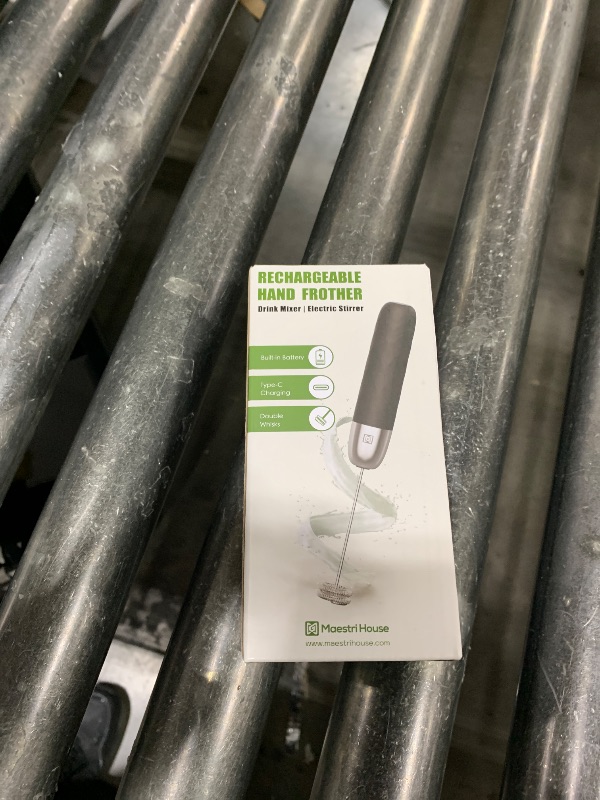 Photo 1 of Maestri House Rechargeable Milk Frother, LunaFro Mini Handheld Electric Foam Maker Detachable Stainless Steel Whisk Drink Mixer Foamer Mini Blender for Matcha, Lattes, Cappuccino, No Stand