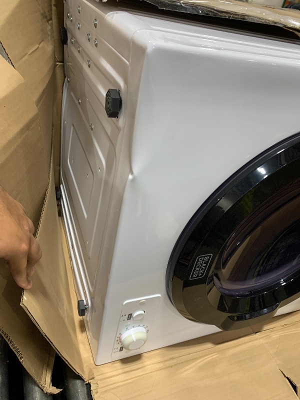 Photo 1 of BLACK+DECKER BCED37 Compact Dryer for Standard Wall Outlet, Small, 4 Modes, Load Volume 13.2 lbs., White