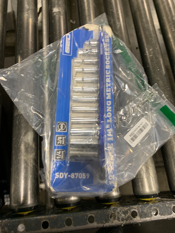 Photo 1 of 12-Piece 1/4" Drive Metric Long Socket Set 4-13mm with 1 Piece Magnetic Organizer Rail Rack, Premium 6-Point Deep Socket Assortment with 3/8" to 1/4" Adapter and 1/4" Universal Joint (Blue)