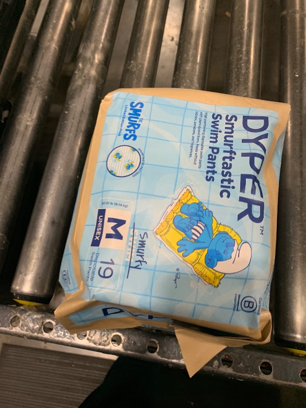 Photo 1 of DYPER Smurftastic Baby Swim Diapers, Hypoallergenic Plant-Based Disposable Swim Diapers | Eco-Friendly & Absorbent Swimming Diapers for Babies, Size M (19 Count)