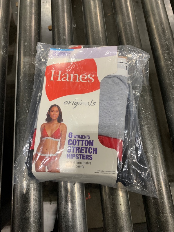 Photo 1 of Hanes Women's Originals Hipster Panties, Breathable Stretch Cotton Underwear, Assorted, 6-Pack, Basic Color Mix, Medium