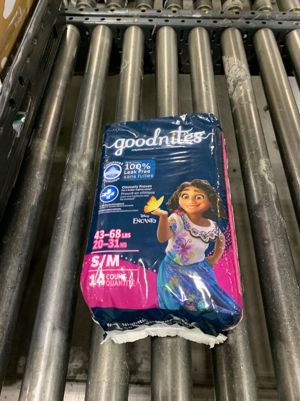 Photo 1 of Goodnites Girls' Nighttime Bedwetting Underwear, Size S/M (43-68 lbs), 14 Ct, Packaging May Vary
