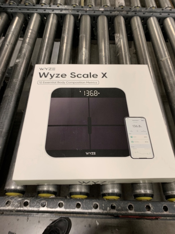 Photo 1 of Wyze Smart Scale X - Digital Bathroom Scale for Body Weight, BMI, Body Fat, Muscle Mass, Heart Rate Monitor | Sync with Health Apps | for People, Baby & Pet, 400 lbs (Black)