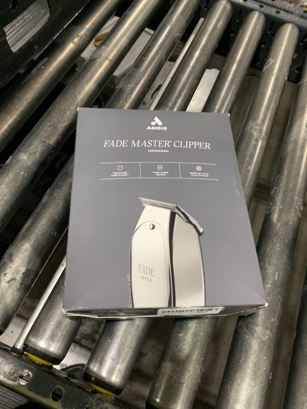 Photo 1 of Andis 01820 Professional Fade Master Hair Clipper, Adjustable Carbon Steel Fade Blade Clipper - Zero Gap, Unbreakable Aluminium Housing, Chrome, Silver