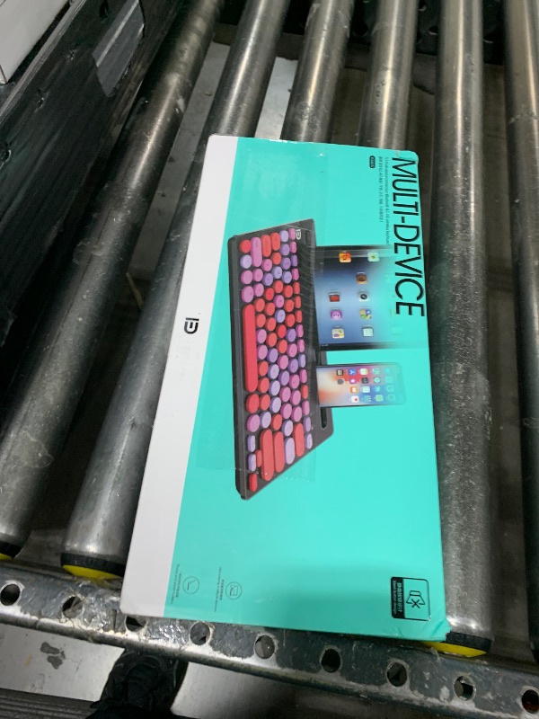 Photo 1 of HUO JI Wireless Keyboard Multi-Device, Bluetooth and 2.4G Dual Mode for iPad, Switch to 3 Devices for Tablet, iPhone, PC, Smart TV, Cellphone, iOS Android Windows, Pink
