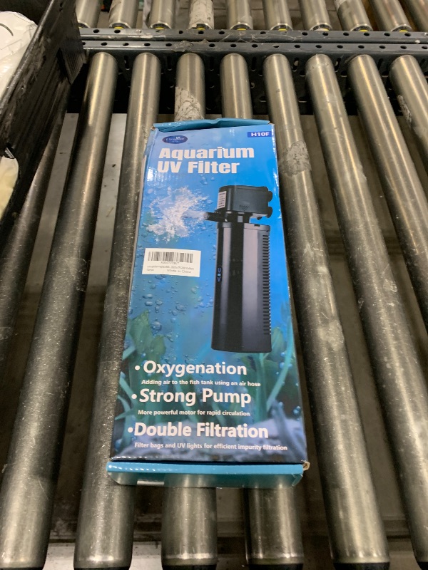 Photo 1 of 600GPH UV Aquarium Filter for 75-300 Gal Tank, Large Fish Turtle Tank Green Water Clean Machine Submersible Canister Filter Powerful Pump Pond Filter for Saltwater Freshwater Crystal Green Killing