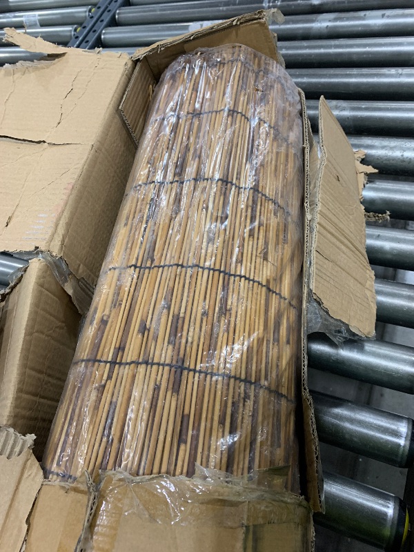 Photo 1 of Natural Reed Fencing Rolls,6FT X 16.4FT Reed Screen Curtain Fence Covering Privacy Bamboo for Outdoor Backyard Patio Garden Decorative Fence (Brown)