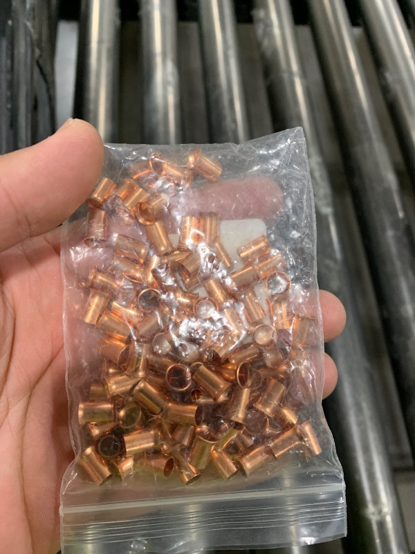 Photo 1 of 100 Pcs Easy-Twist Copper Crimp Sleeve Wire Connector, 18-10 AWG Wire Range