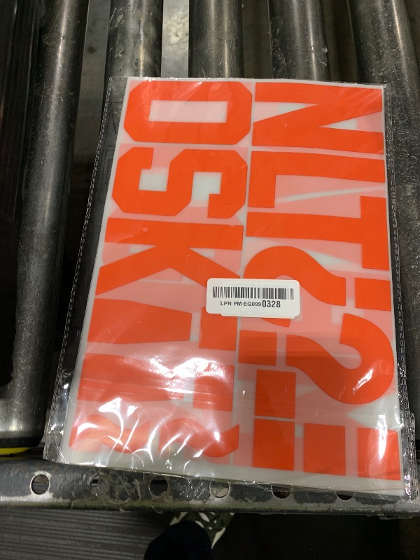 Photo 1 of 4 Inch Iron On Heat Transfer Letters Alphabets Fabric Vinyl DIY for Sport Jerseys T Shirts Clothes Slogan Printing Crafts Decoration (Orange)