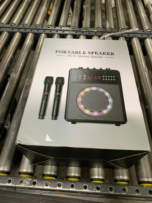 Photo 1 of NBKLS Karaoke Machine for Adults, Portable Karaoke Machine with Bluetooth and 2 Wireless Microphones, Karaoke Speaker with Lights Supports for TWS,USB,FM,REC,AUX in,TF Card for Party