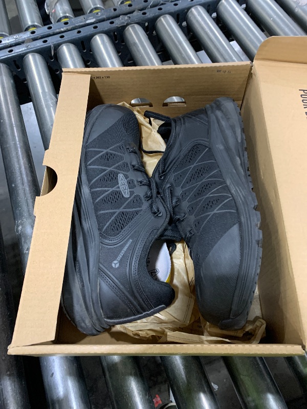 Photo 1 of KEEN Utility Men's Vista Energy Low Height Sneakers Composite Toe Industrial Work Shoes, Black/Raven, 12 Wide