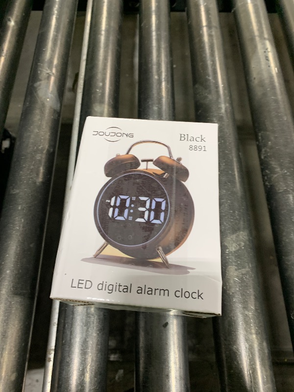 Photo 1 of joujong Loud Alarm Clock for Heavy Sleepers Adults, Teens,Kids,Retro Metal Twin Bell 4 Inch,Large Big Numbers Display with Backlight, Small Bedside Digital Clock for Bedrooms (Silvery)