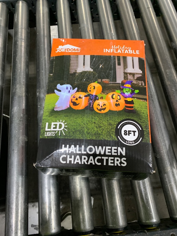 Photo 1 of Joiedomi 8 ft Long Halloween Inflatable Three Characters and Pumpkin Patch Outdoor Decoration, Blow Up Inflatables Witch Ghost Skeleton Yard Decorations with LEDs for Party Yard Lawn Garden Decor