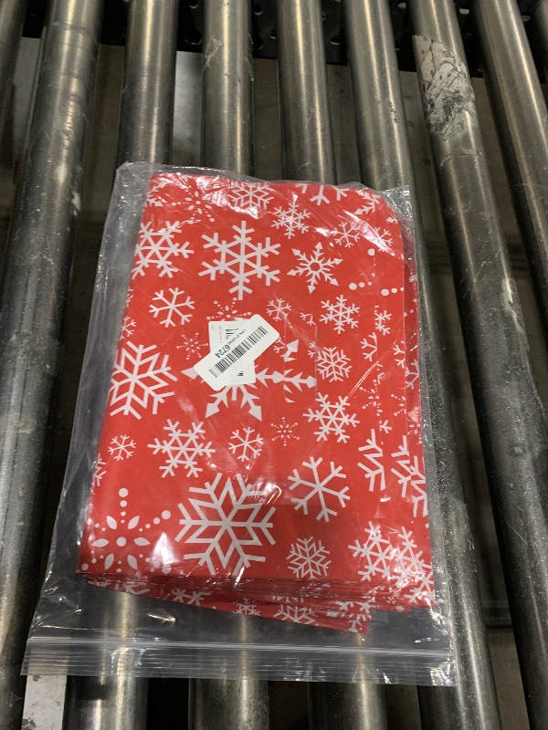 Photo 1 of 100 Pack Christmas Bags Bulk, 12 x 15 Inches Snowflakes Merchandise Bags Plastic Gift Bags with Handles Reusable Retail Shopping Goodie Bags for Christmas Party Favor Supplies and Business