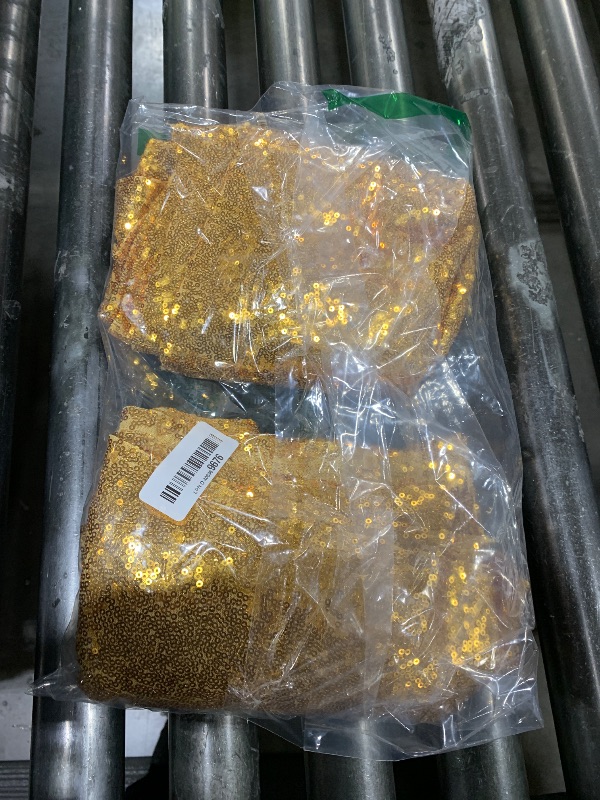 Photo 1 of 10ft x 10ft Gold Sequin Backdrop Curtain for Parties, Wrinkle Free Thick Glitter Photo Backdrop Drapes 2 Panels 5x10FT Shimmer Back Drop Cloth Shiny Fabric for Wedding Birthday Photography Background