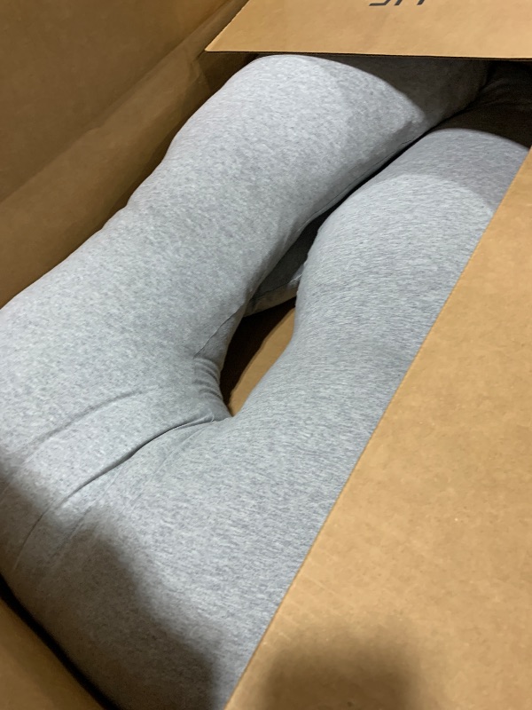Photo 1 of Momcozy U Shaped Pregnancy Pillows with Cotton Removable Cover, 57 Inch Full Body Pillow Maternity Support, Must Have for Pregnant Women, Hatha Grey
