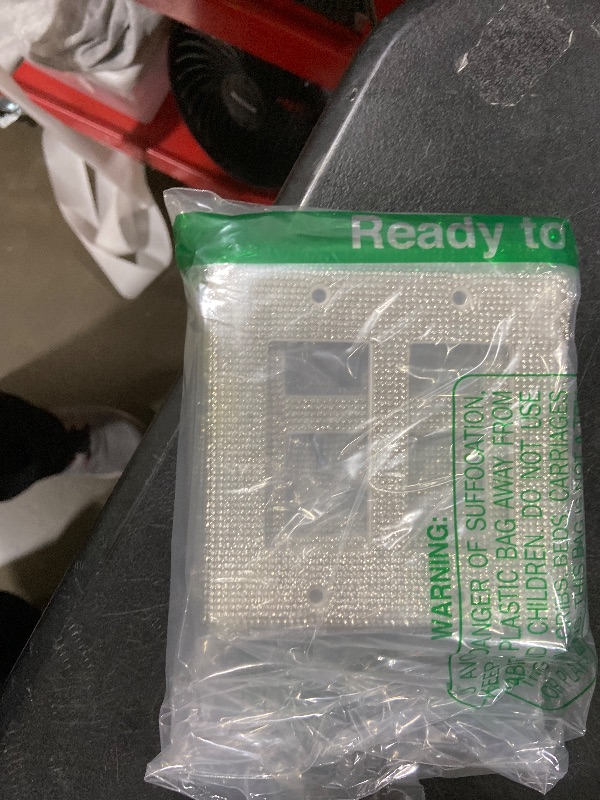 Photo 1 of 4 Pcs Silver Shiny Silver Rhinestones Wall Plate Toggle Light Switch Cover Decorative Durable Switch Covers Double Toggle