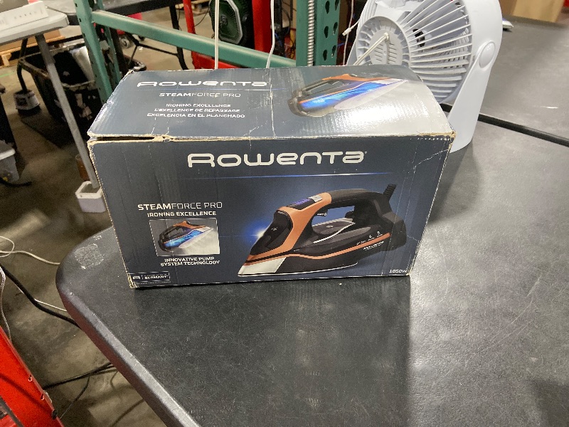 Photo 1 of Rowenta Iron Steam Force Pro Steam Iron for Clothes, 1850 Watts, 5 Presets Smart Screen, Stainless Steel Soleplate, High-Efficiency Handheld Ironing, Black Copper, DW9580