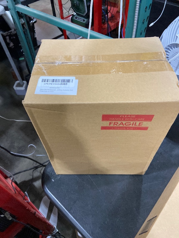 Photo 1 of Okllen Glass Wedding Card Box with Lock and Slot, Gold Rim Envelop Box Gift Holder, Vintage Clear Card Box for Wedding Reception, Baby Shower, Birthday, Graduation (Glass Box and Lock Only)