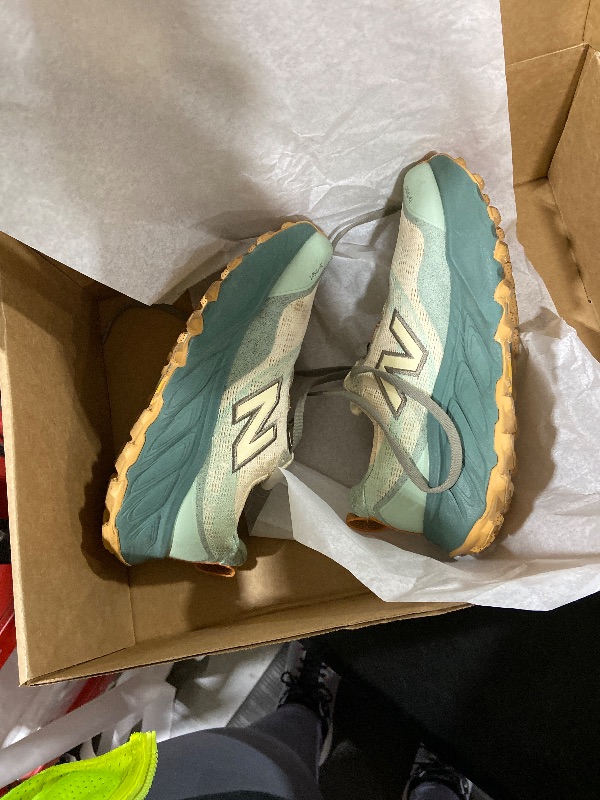 Photo 1 of New Balance Women's Fresh Foam X Hierro V9 Trail Running Shoe, Calcium/Dark Juniper, 8 W