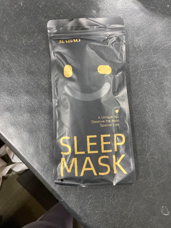 Photo 1 of MABAO Sleep Mask for Side Sleeper, Eye Mask for Sleeping Women Men, 3D Contoured Cup No Eye Pressure 100% Light Blocking Sleeping Mask with Adjustable Strap Night Blindfold Flight, Travel, Nap, Black