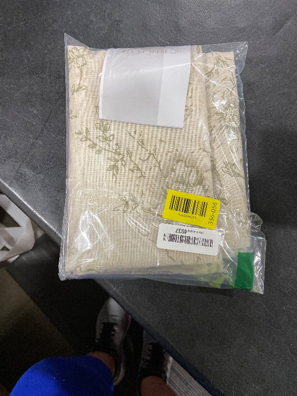 Photo 1 of jinchan Linen Table Cloth 52 x 70 Inch with Flower Print Farmhouse Beige Linen Blend Cloth for Rectangle Dining Table Washable Cottage Table Cover Home Decor 1 Panel Floral Green on Beige