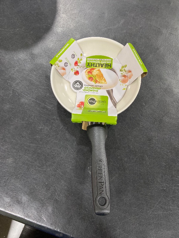 Photo 1 of GreenPan Rio Healthy Ceramic Nonstick 8" Frying Pan Skillet and Silicone Spatula Set, Soft Grip Handle, Breaktfast Meal Set, PFAS-Free, Dishwasher Safe, Oven Safe, Oxford Blue
