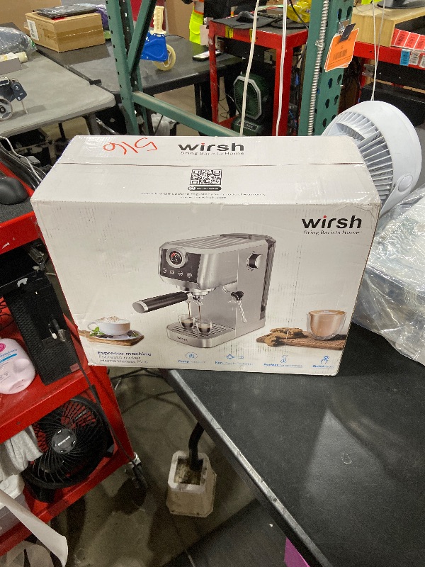 Photo 1 of wirsh Espresso Machine, 20 Bar Semi-Automatic Espresso Maker with Pressure Gauge, Steam Wand, Stainless Steel Expresso Coffee Machine for Espresso/Latte/Cappuccino, Touch Screen,Home Barista Plus