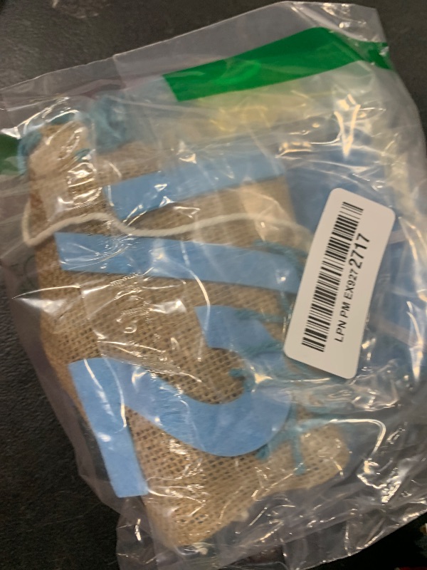 Photo 1 of 1/2 Birthday Boy Half Birthday Decorations High Chair Banner, 6 Month Girl Tassel Wood Bead Highchair Garland Blue