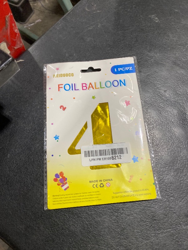 Photo 1 of 32 Inch Gold Number 4 Balloons Foil Ballon Digital Birthday Party Decoration Supplies (Gold Number 4 Balloon)