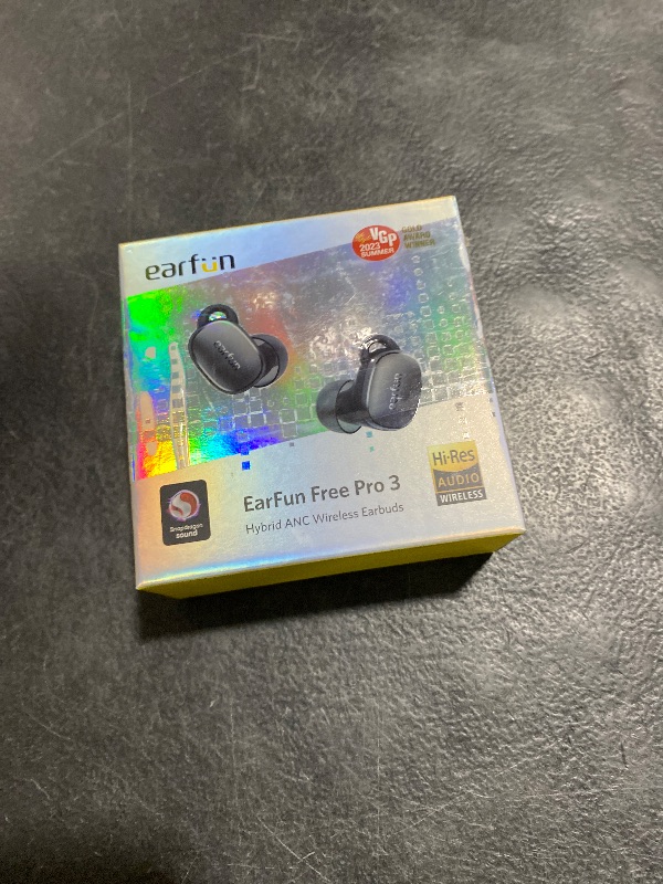 Photo 1 of EarFun Free Pro 3 Noise Cancelling Wireless Earbuds, Hi-Res Sound, Snapdragon Sound with Qualcomm aptX™ Adaptive, 6 Mics ENC, Bluetooth 5.3 Earbuds, Multipoint Connection, Custom App, Wireless Charge