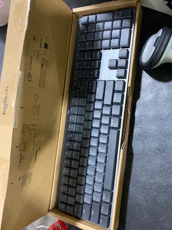 Photo 1 of Logitech MX Mechanical Wireless Illuminated Performance Keyboard, Clicky Switches, Backlit Keys, Bluetooth, USB-C, macOS, Windows, Linux, iOS, Android, Metal