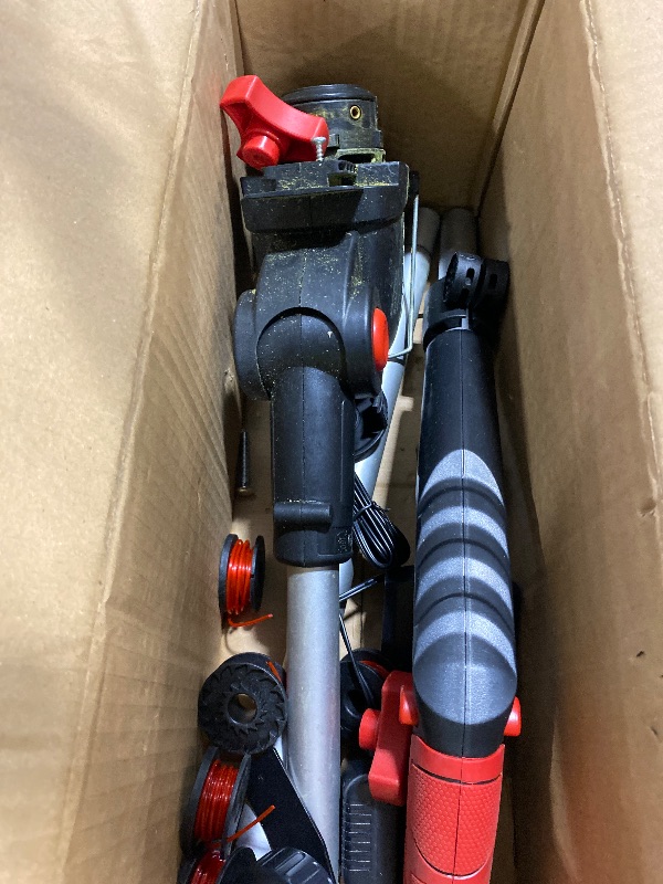 Photo 1 of MZK 20V 12'' Cordless String Trimmer, Grass Trimmer&Edger with 8 Replacement Spools, Battery Powered Weed Trimmer with Auto Line Feed for Lawn,Garden(2 * 2AH Battery and Charger Included)