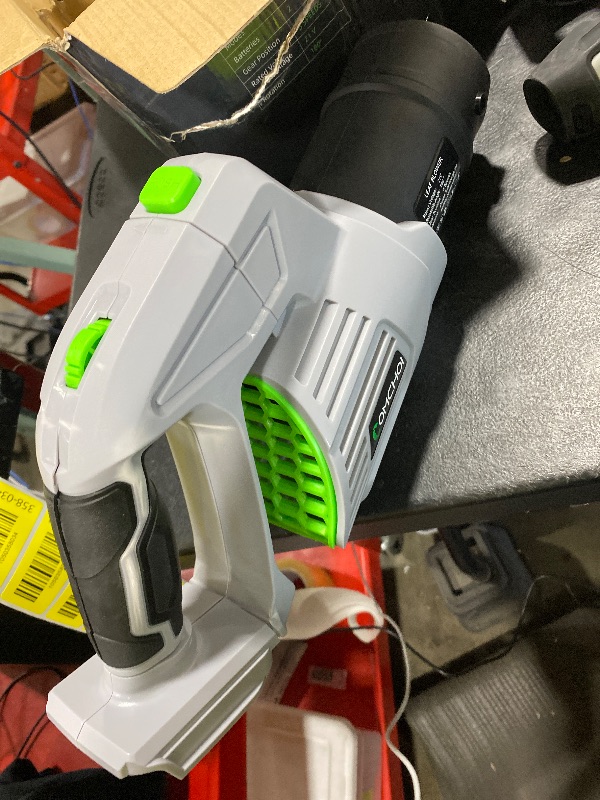 Photo 1 of Electric Leaf Blower Cordless, 900,000 RPM, 2 x 4.0Ah Batteries & Charger, Handheld Leaf Blowers for Lawn Care, 5 Speed Mode, Portable Lightweight Grass Blower for Yard, Patio & Outdoor Use (Gray)