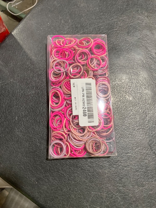 Photo 1 of CÉLLOT 360PCS Small Hair Ties,No Crease Pinky Baby Hair Ties,2cm in Diameter Rubber Elastic Hair Ponytail Holder Hair Accessories for Baby Girls Toddlers Kids