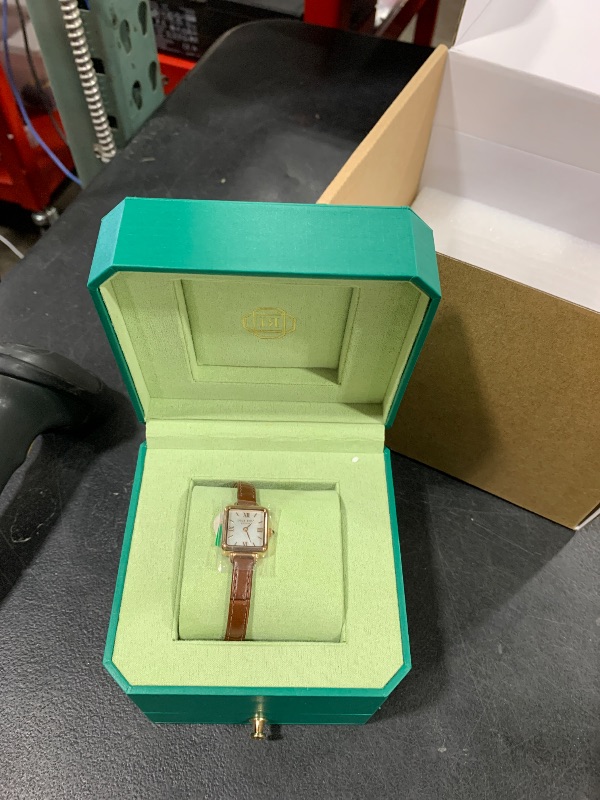 Photo 1 of Lola Rose Women's Dainty Watch, Genuine Brown Leather Strap Wrist Watch. Mother of Pearl Dial Ladies Watch. Women Watch Gift.