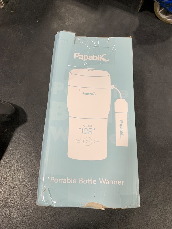 Photo 1 of Papablic Pro Portable Bottle Warmer for Travel – Fast Heating, Built-in Sterilizer, 30W Fast Charge, 5-Temp Control, Easy-Clean Wide Mouth, Baby Milk Warmer for Breastmilk & Formula, Mint Green