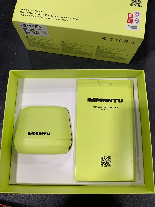 Photo 1 of Imprintu Temporary Tattoo Printer – Full Set with Powder Primer & Balm Fixer, 100% Vegan Cosmetic Ink, Dual Mode for Skin & Objects, Lasts up to 24 Hours, Over 10,000 Custom Designs with iOS/Android